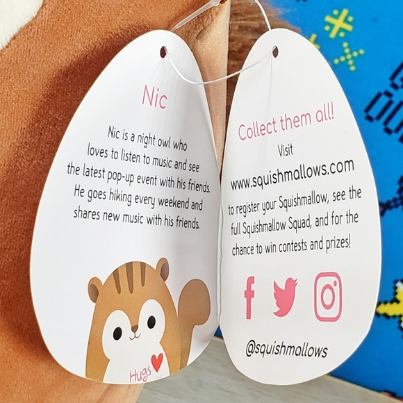Squishmallow Nic the Squirrel 8" UltraSoft Stuffed Valentine's Day Plush NWT - Picture 11 of 12